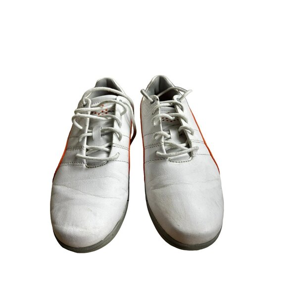 Puma Women's White & Orange Outdoor Cleat Sports Shoes size 7C - Picture 1 of 11